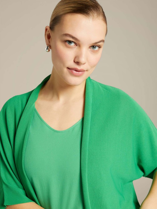 Casaco de Malha com Gola Xaile