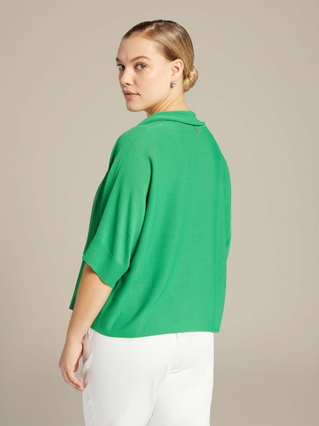 Casaco de Malha com Gola Xaile