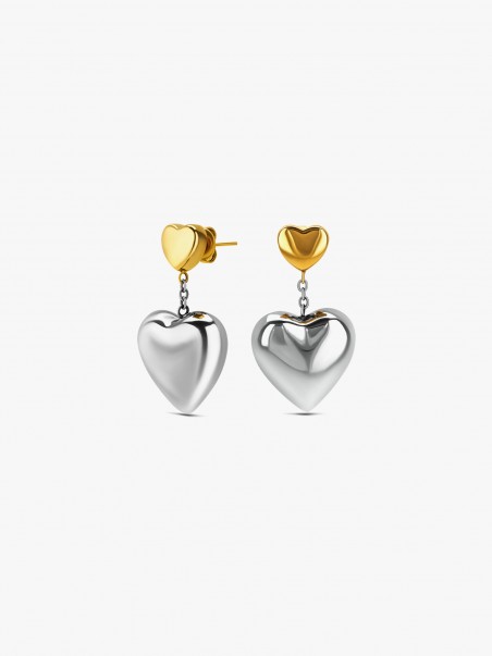 Brincos One Crazy Heart Bicolor