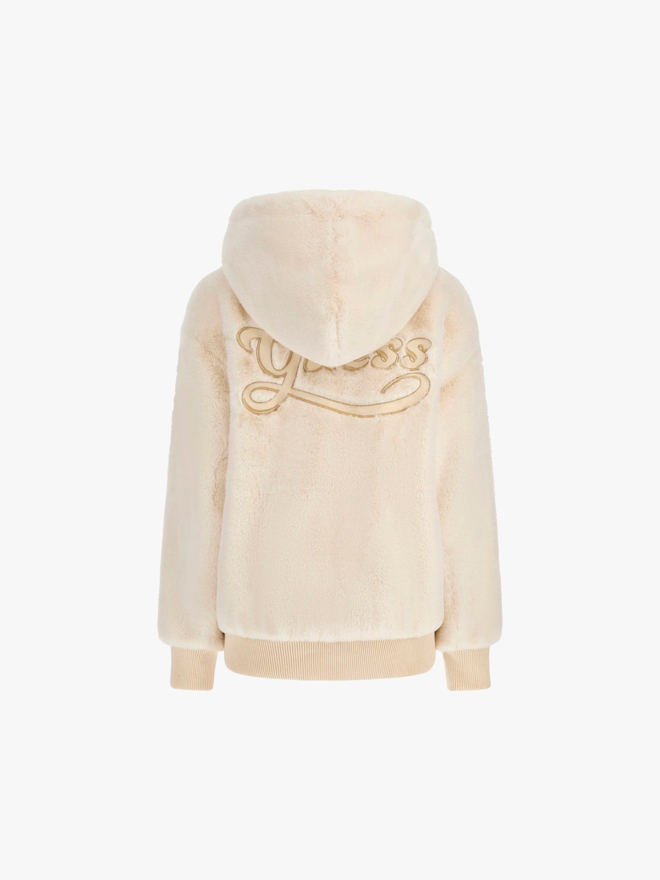 Casaco com Capuz Efeito de Pelo