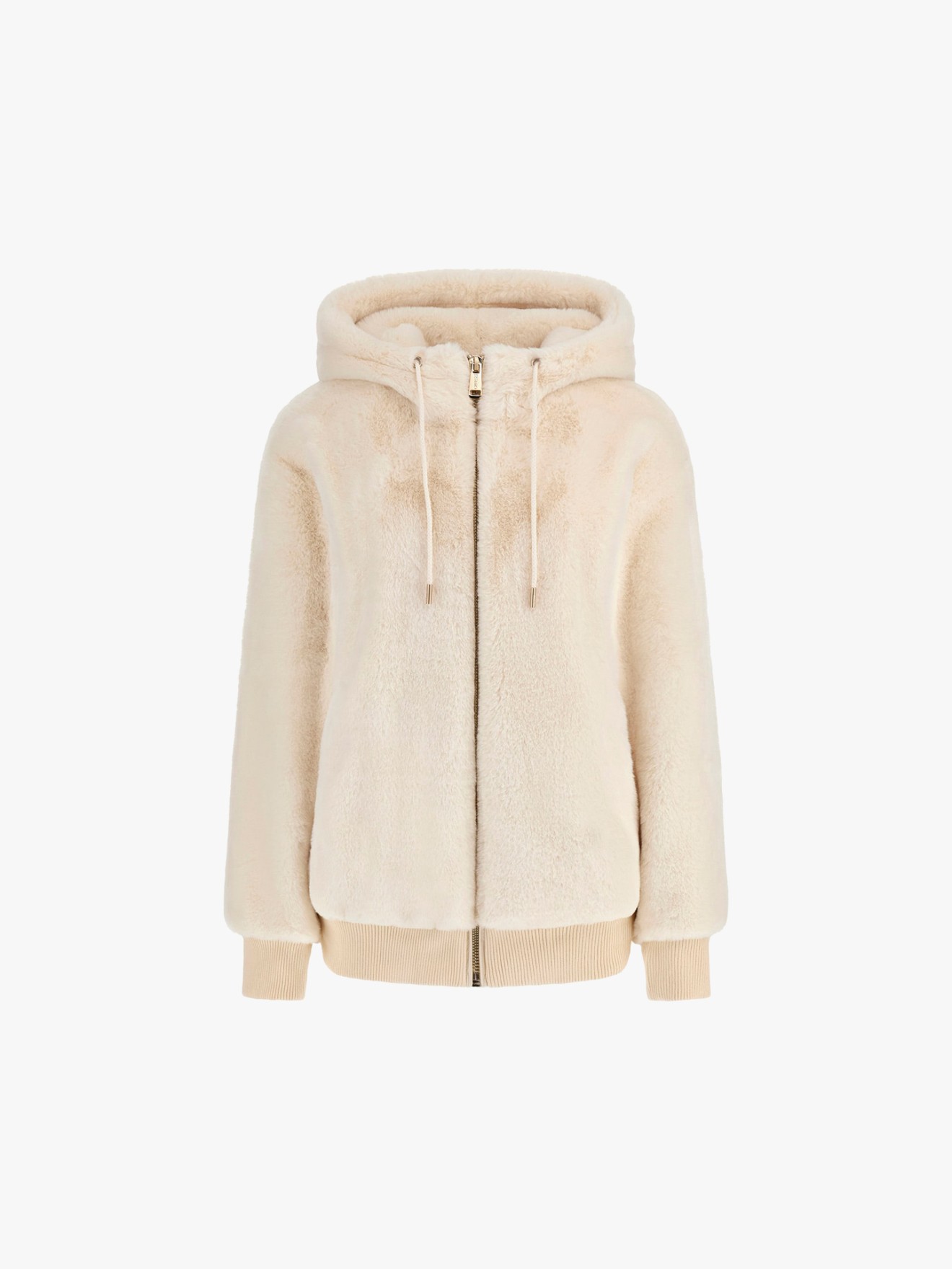 Casaco com Capuz Efeito de Pelo