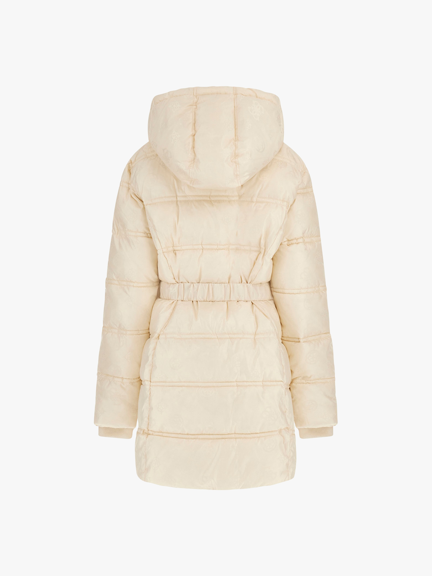 Parka Acolchoada com Cinto e Capuz