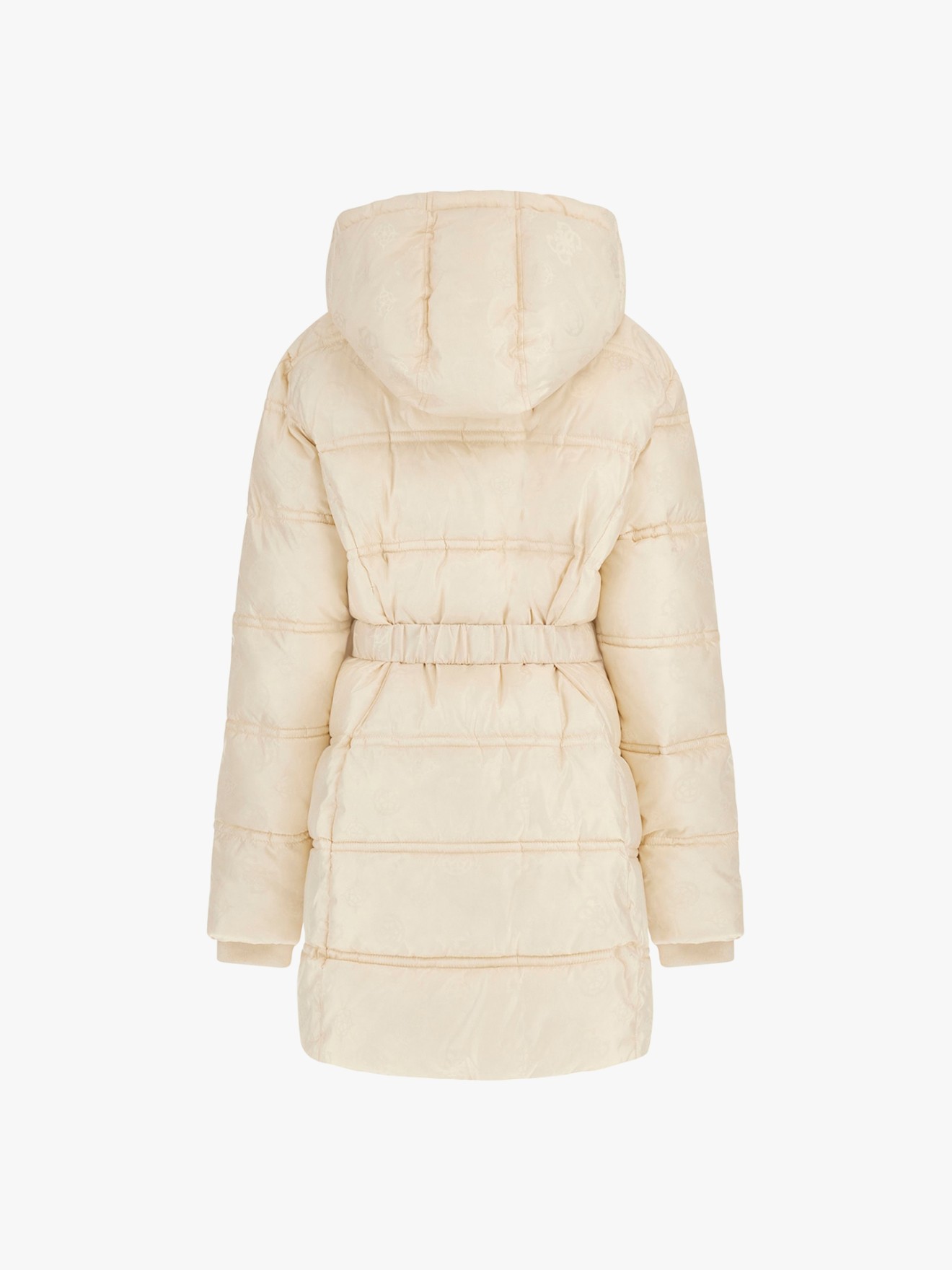 Parka Acolchoada com Cinto e Capuz