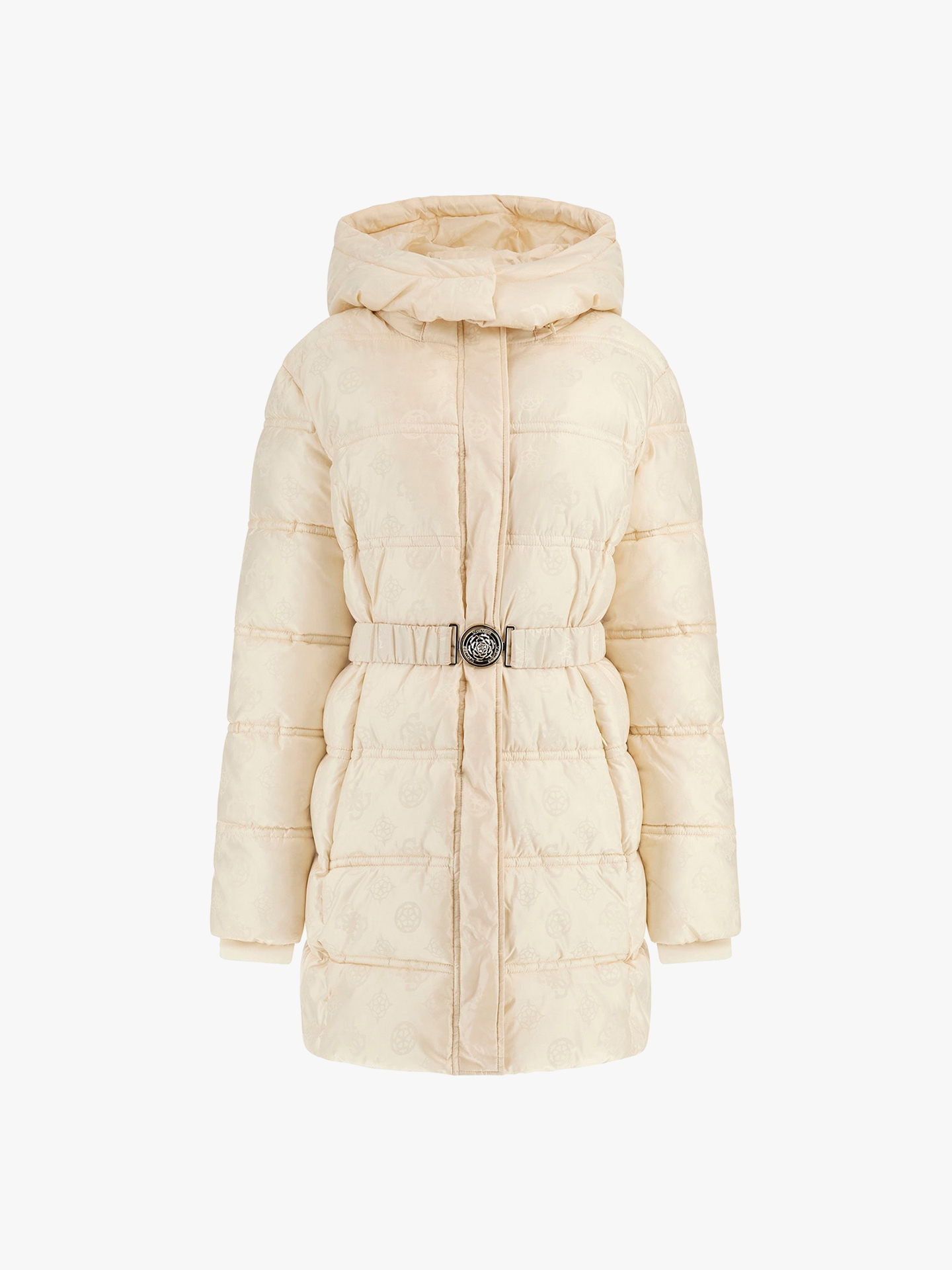 Parka Acolchoada com Cinto e Capuz