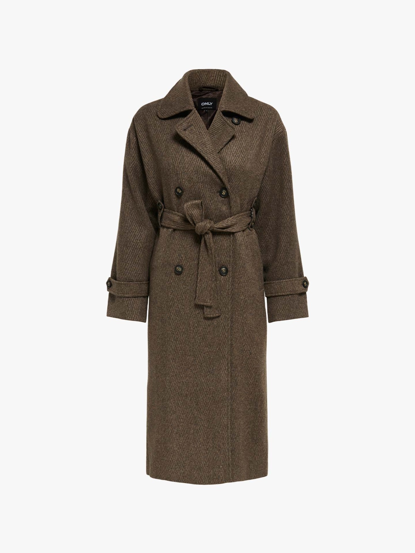 Sobretudo Comprido com Gola de Lapela