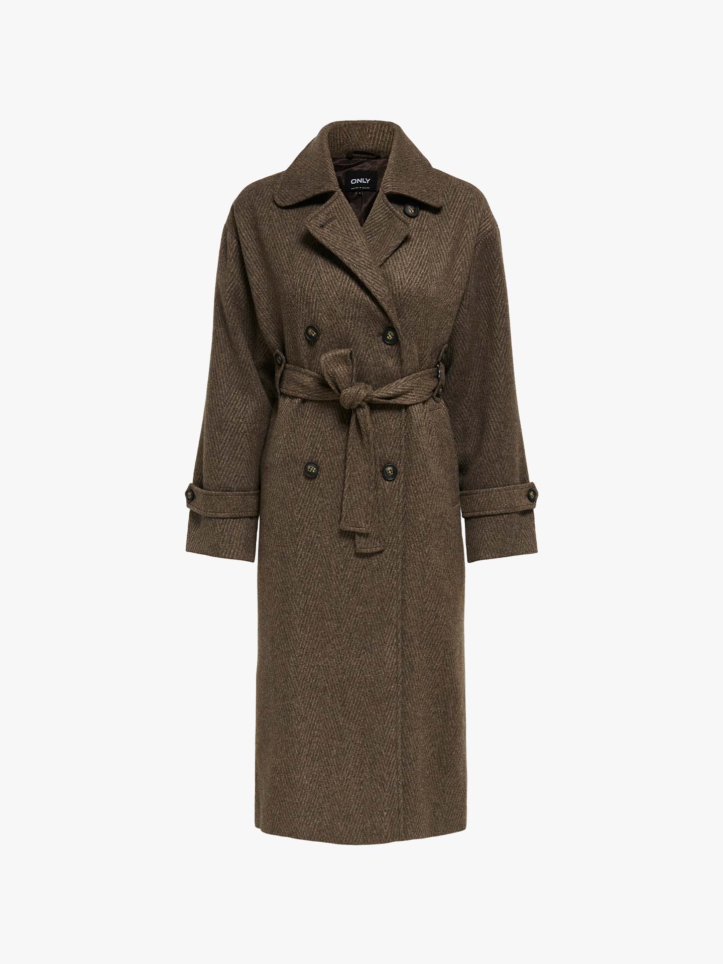 Sobretudo Comprido com Gola de Lapela