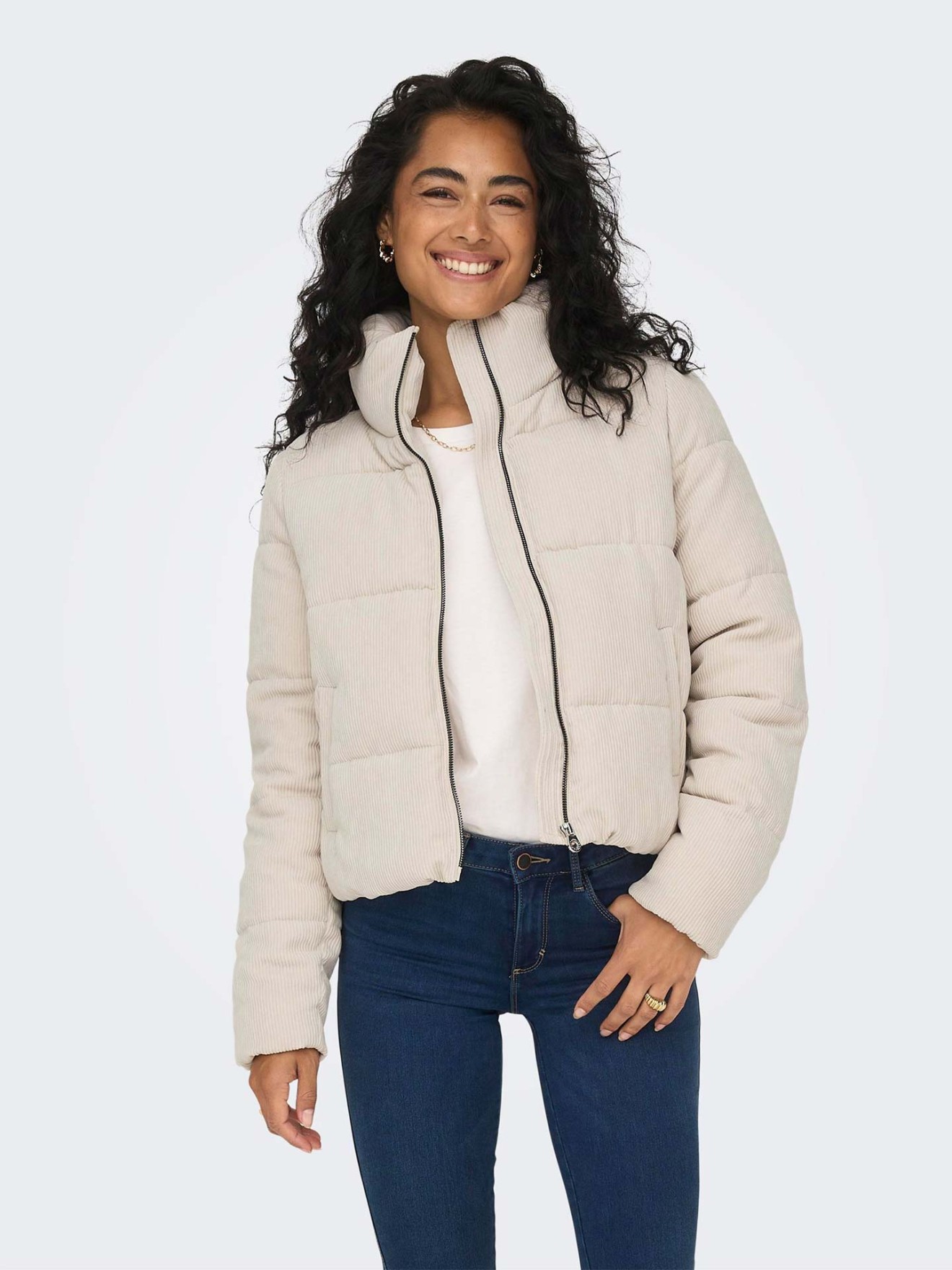 Blus�o Acolchoado de Gola Alta