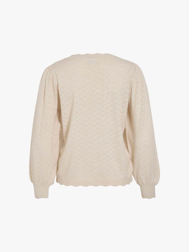 Camisola de Malha com Padrão Vazado