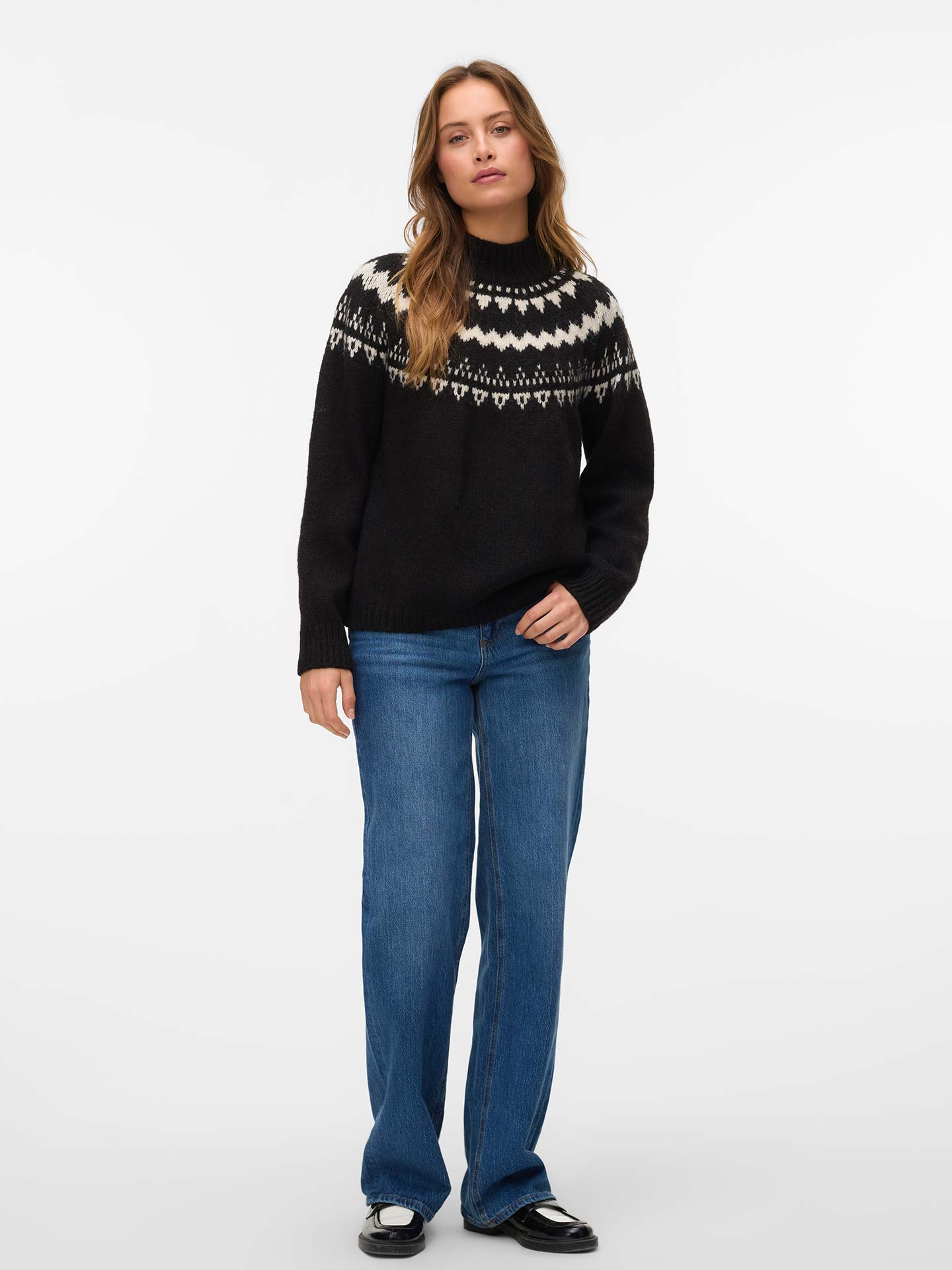 Camisola de Malha com Padrão Jacquard