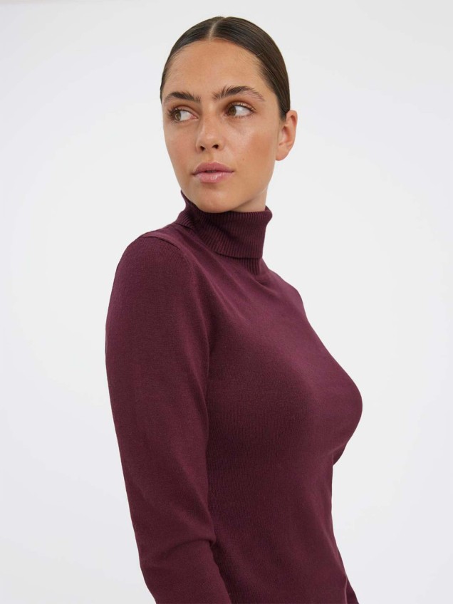 Camisola de Malha com Gola Alta