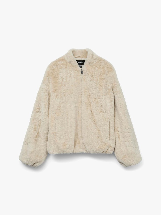 Casaco Curto de Efeito Pelo Sonjaliga