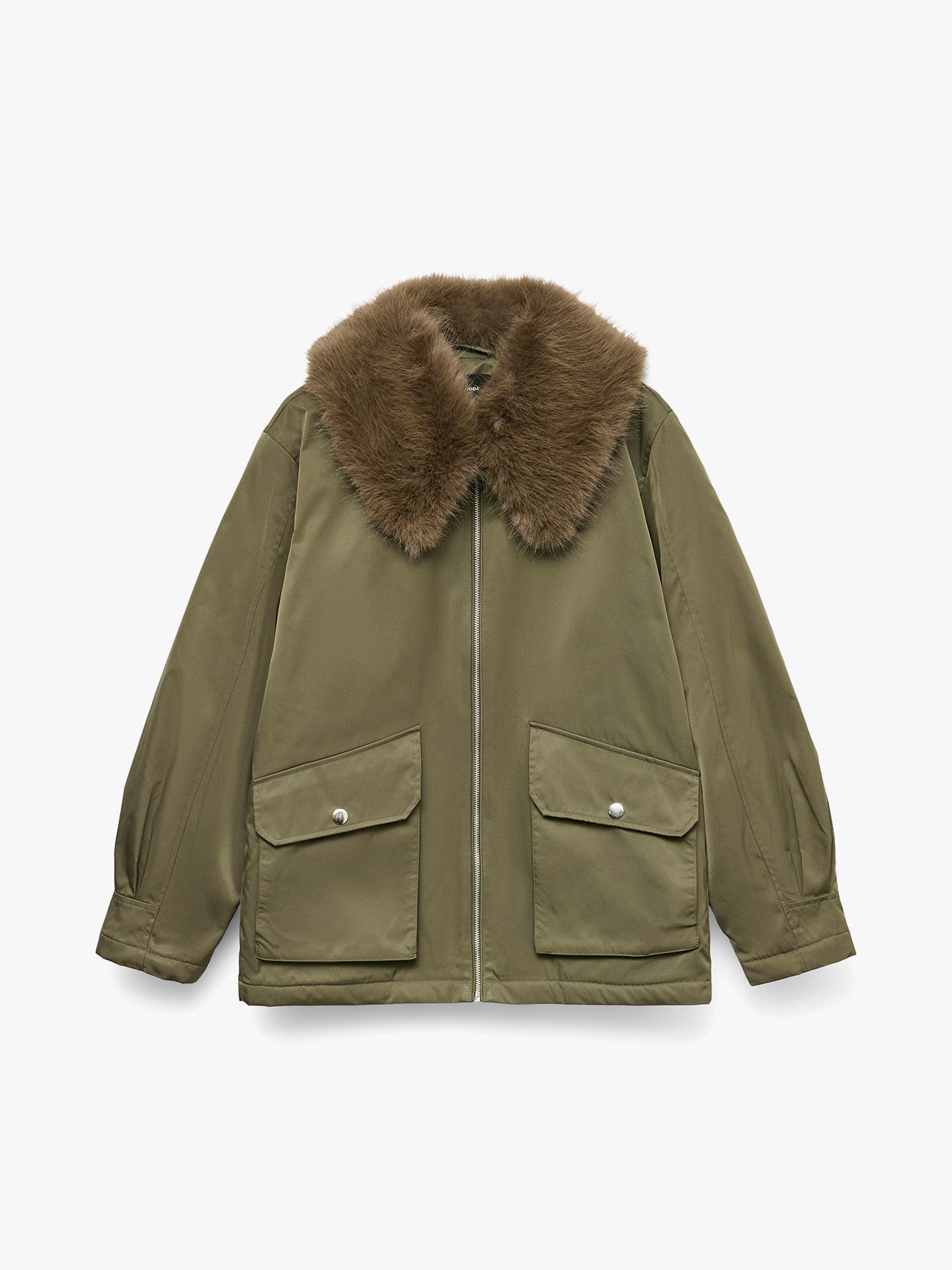 Parka com Gola de Pelo Sintético Seoul