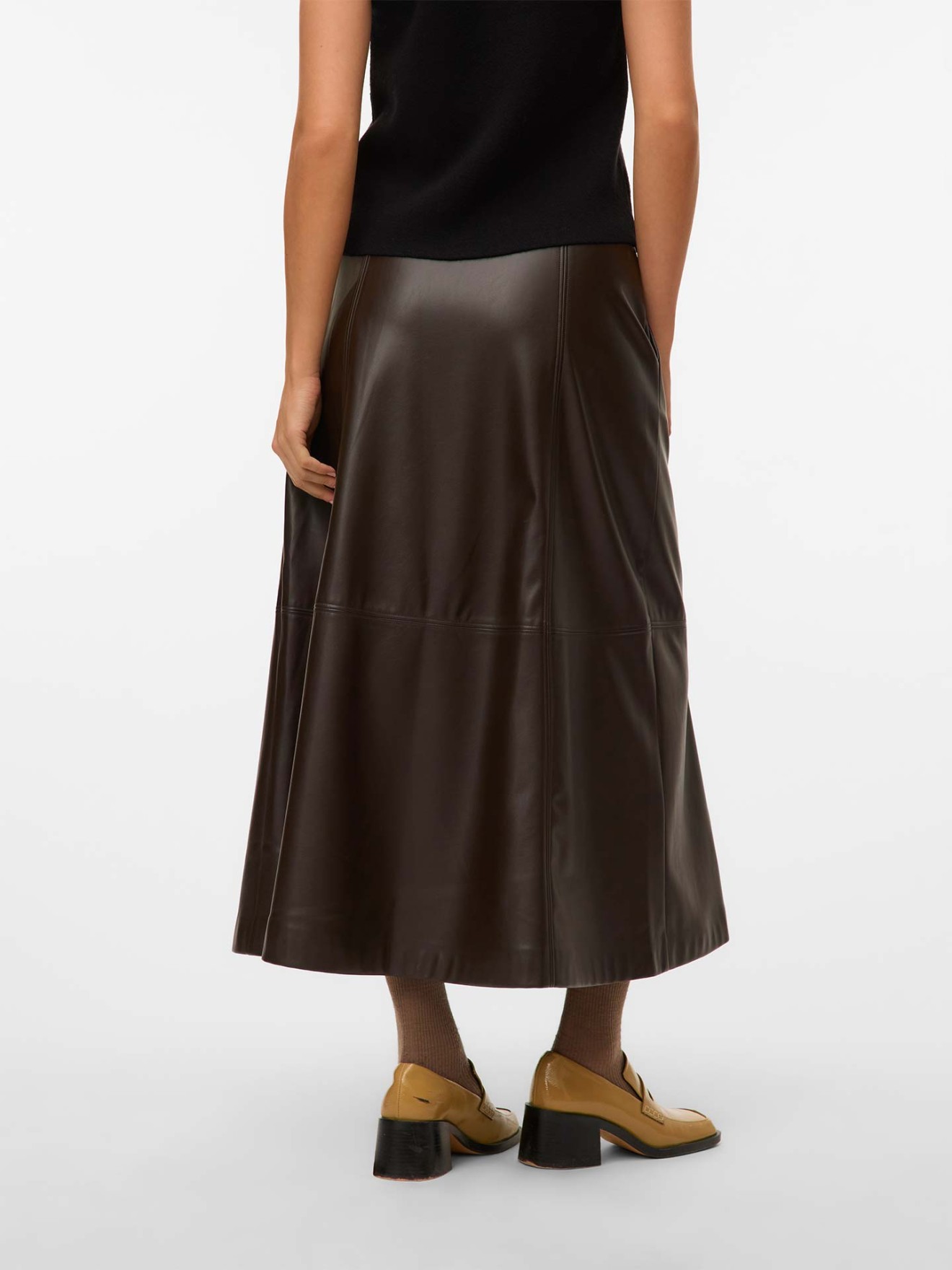 Saia Maxi Efeito Pele Olive