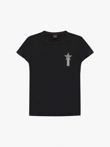 T-Shirt com Detalhe em Strass