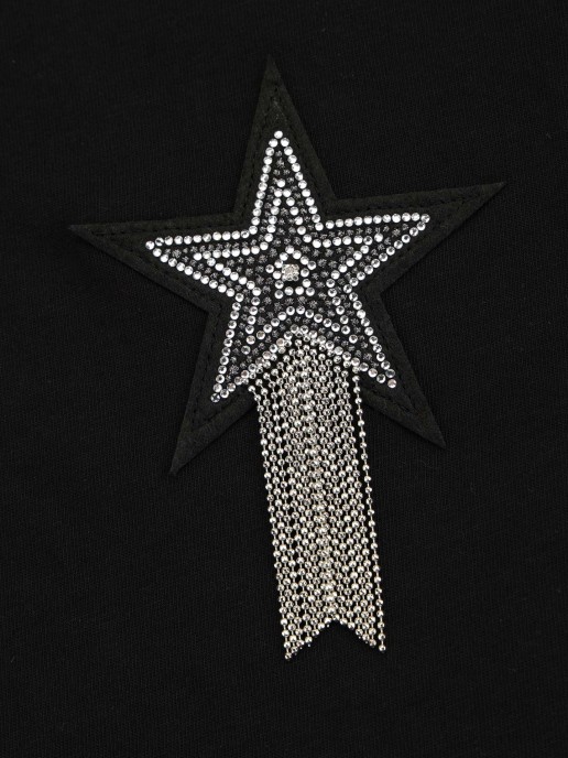 T-Shirt com Detalhe em Strass