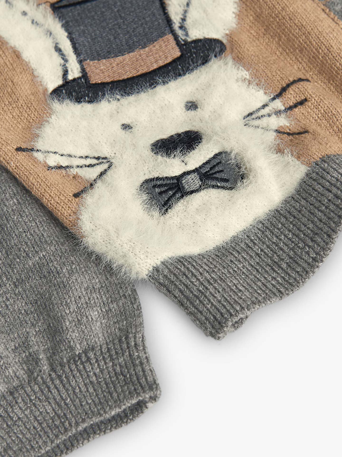 Camisola de Malha Tricotada com Coelho