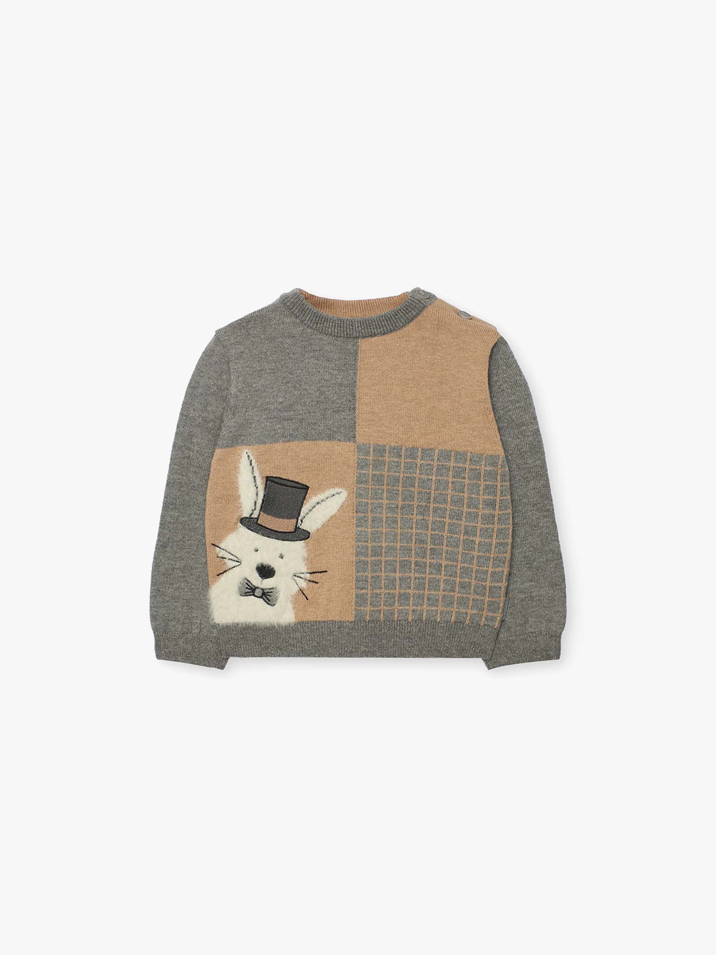 Camisola de Malha Tricotada com Coelho