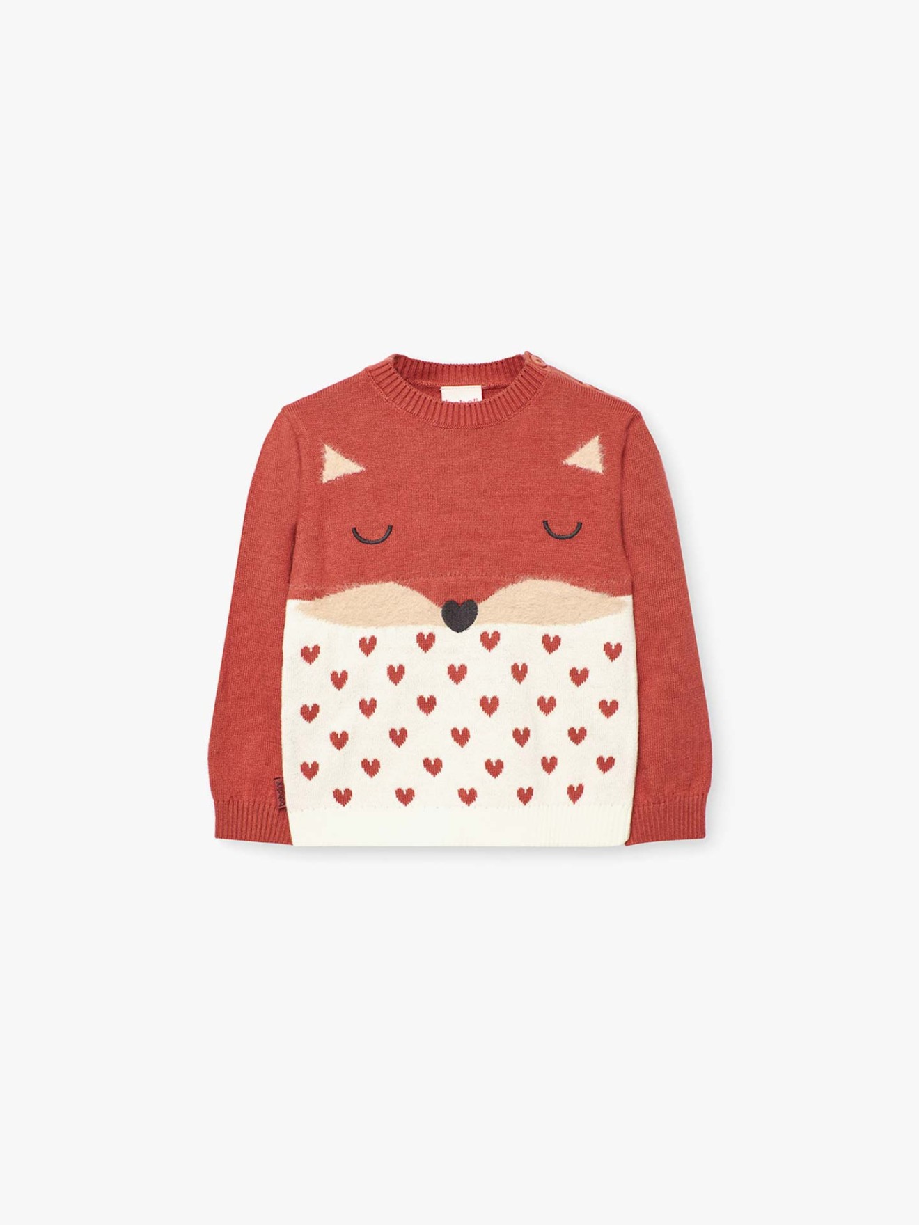 Camisola de Malha com Padro de Raposa e Coraes