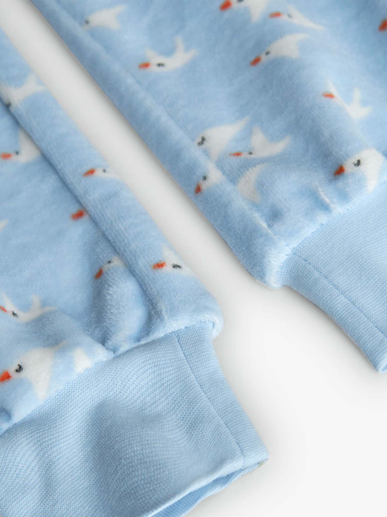 Pijama com Estampado de Pssaros