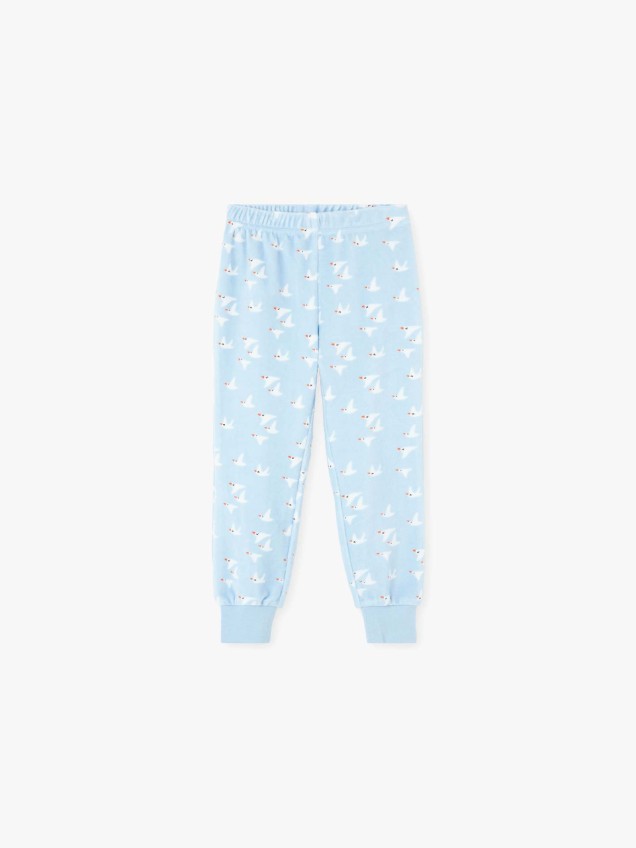 Pijama com Estampado de Pássaros
