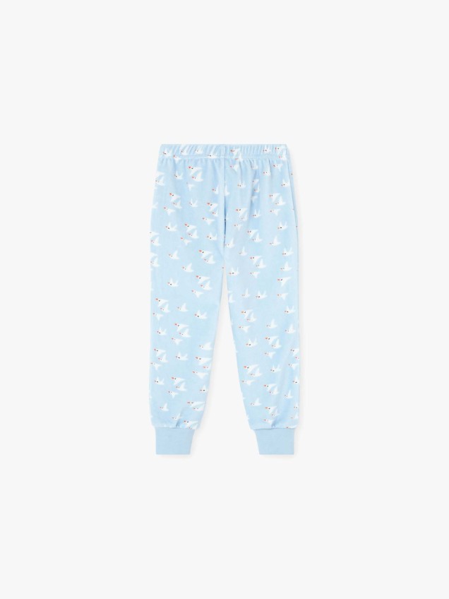 Pijama com Estampado de Pássaros