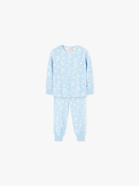 Pijama com Estampado de Pssaros