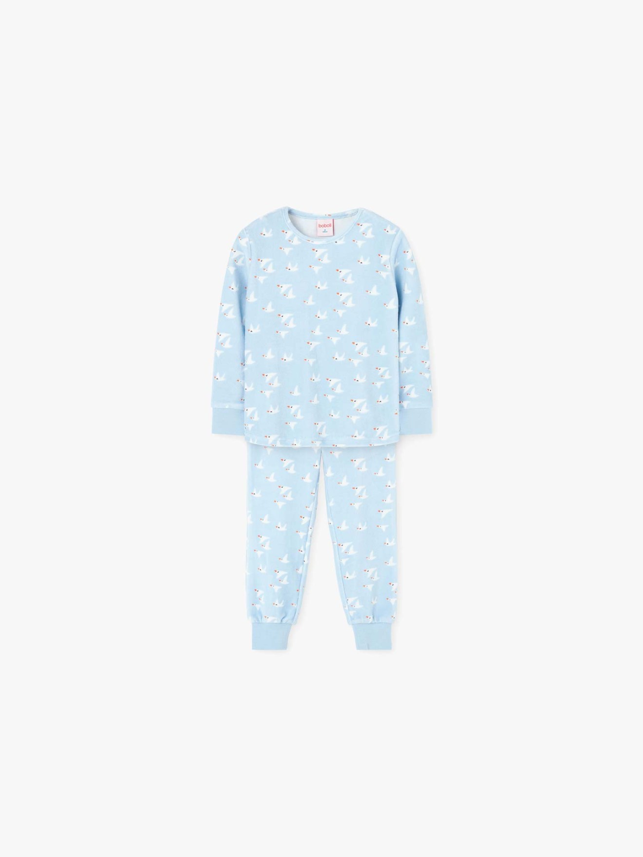 Pijama com Estampado de Pssaros