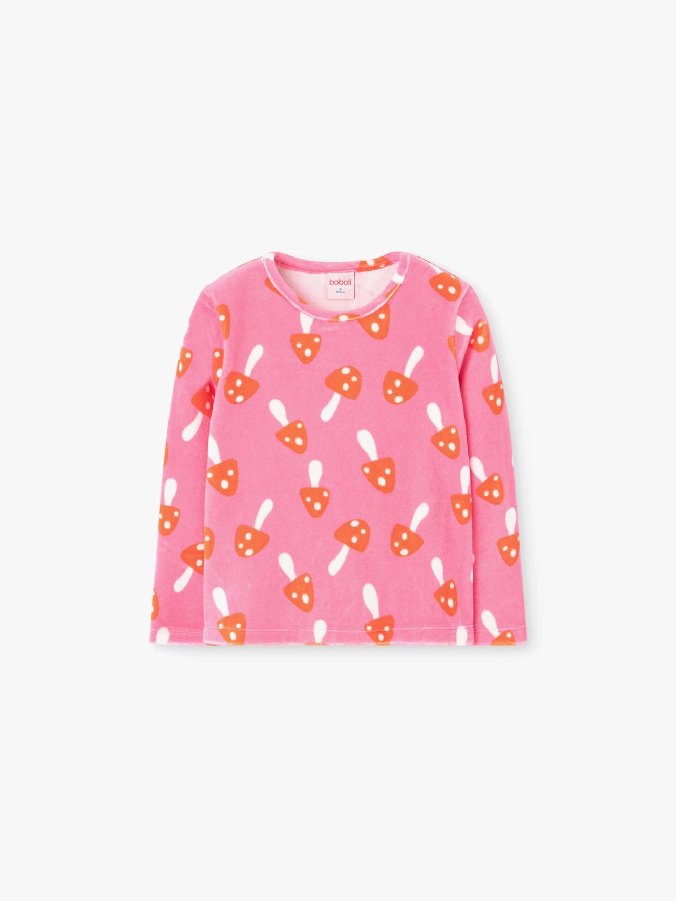 Pijama de Veludo com Estampado de Cogumelos