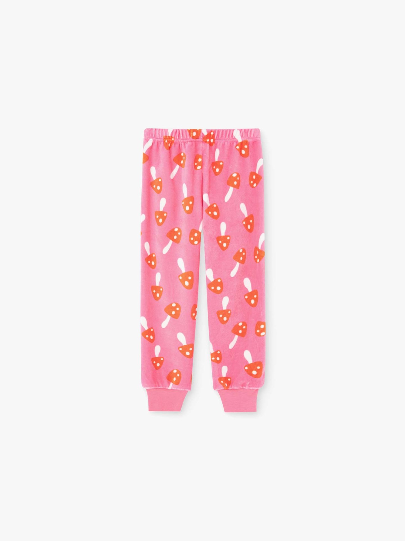 Pijama de Veludo com Estampado de Cogumelos