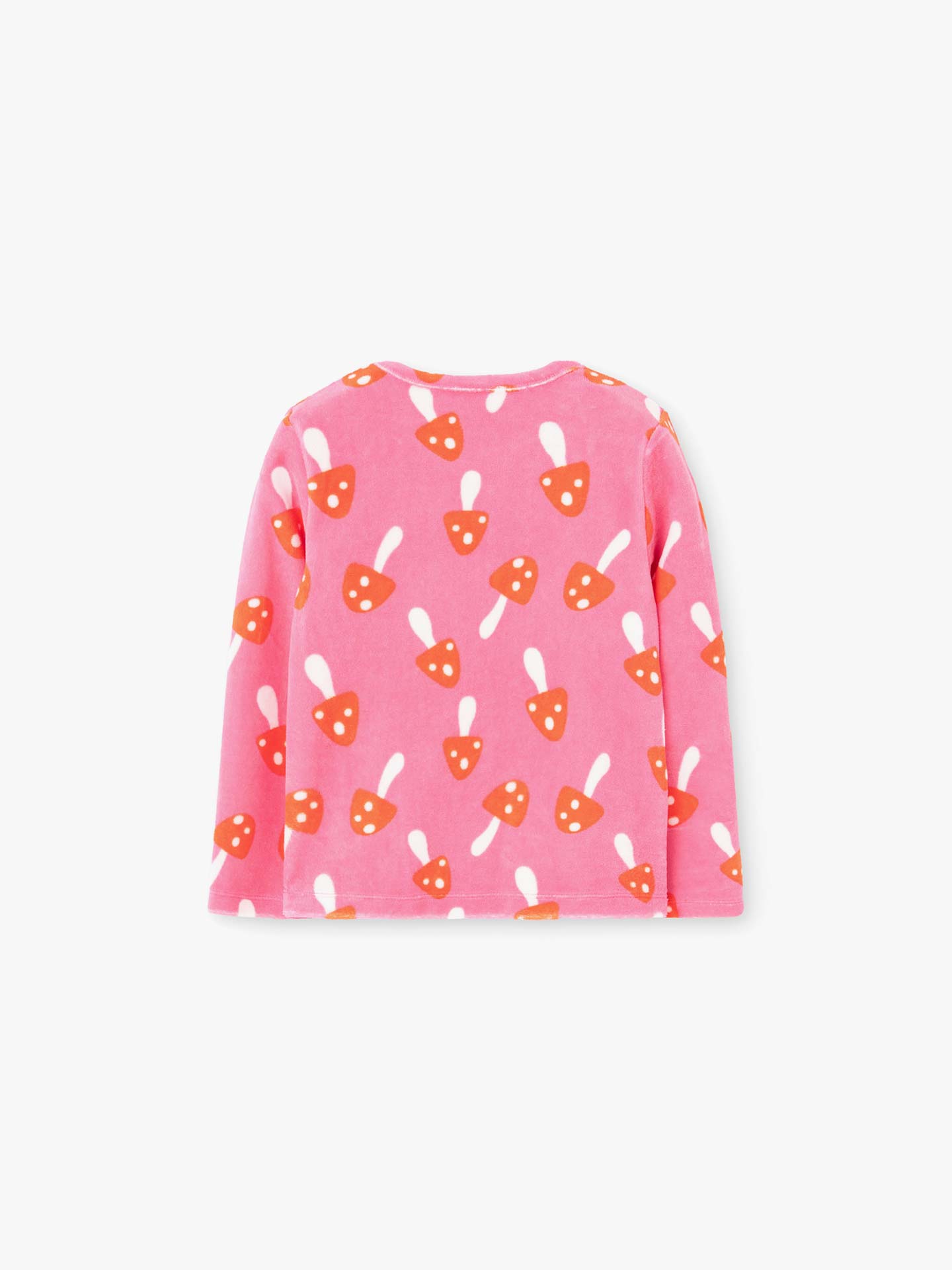 Pijama de Veludo com Estampado de Cogumelos