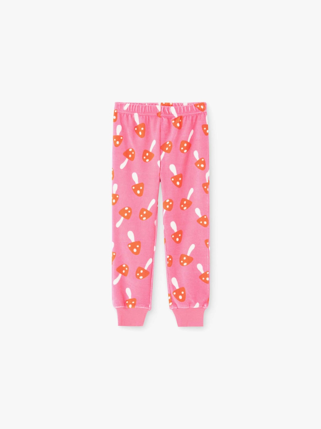 Pijama de Veludo com Estampado de Cogumelos