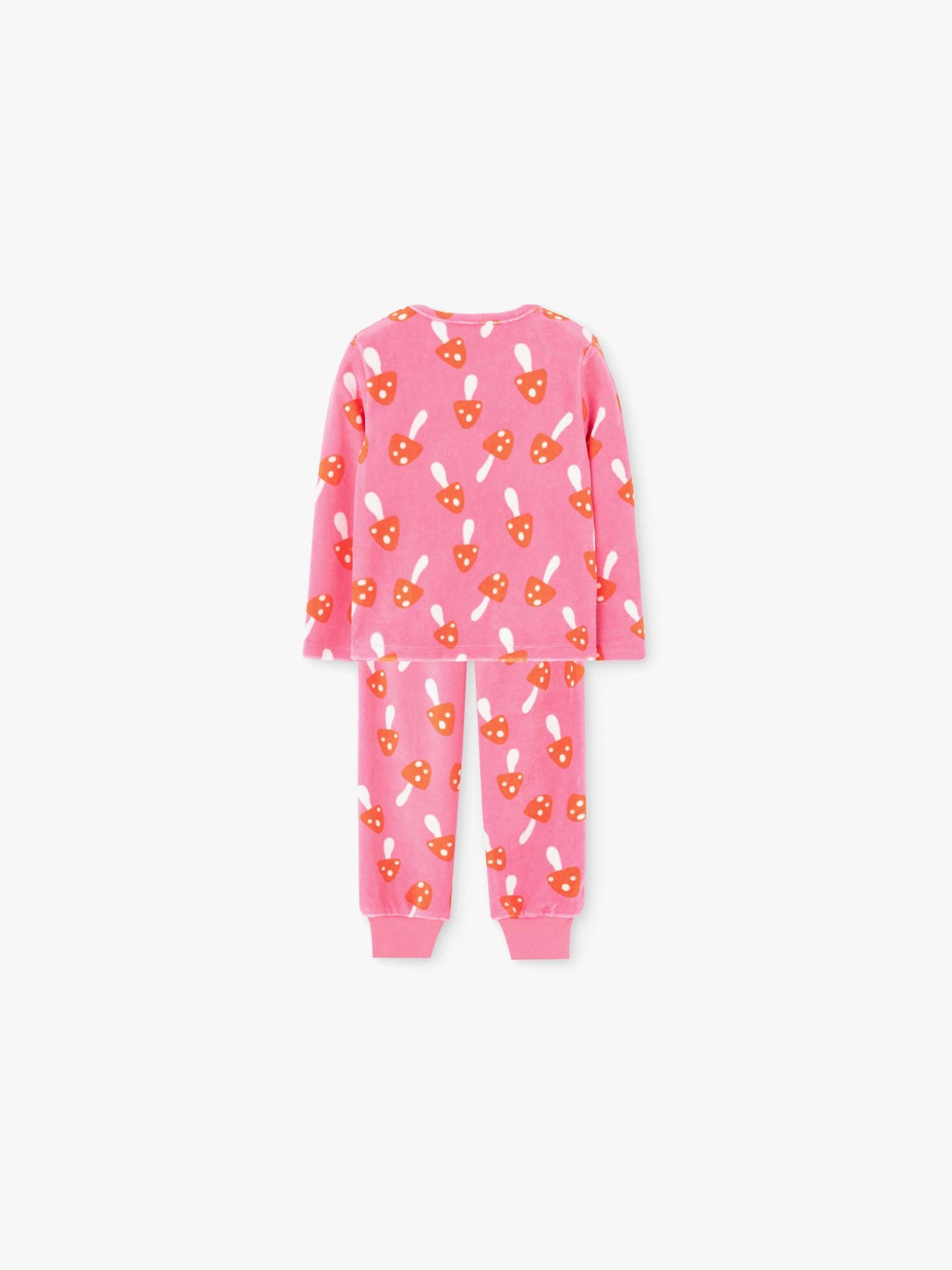 Pijama de Veludo com Estampado de Cogumelos