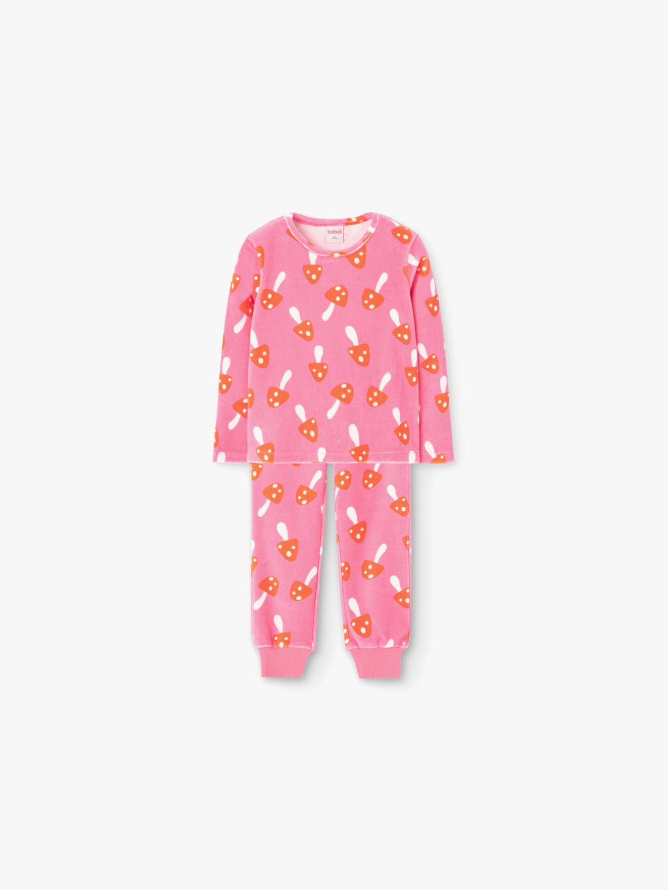 Pijama de Veludo com Estampado de Cogumelos