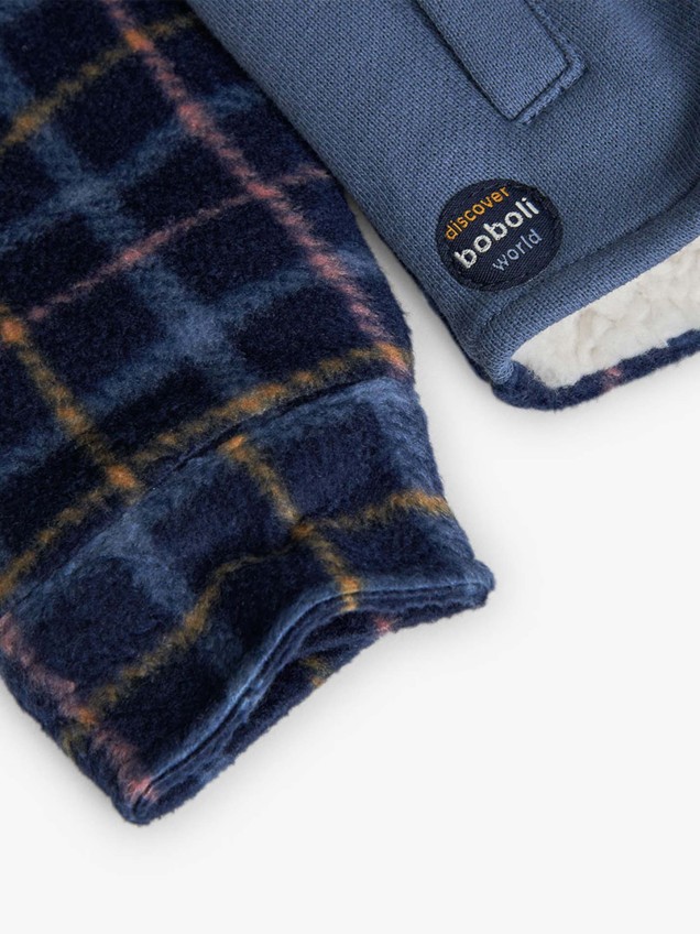 Casaco com Capuz e Padrão Xadrez