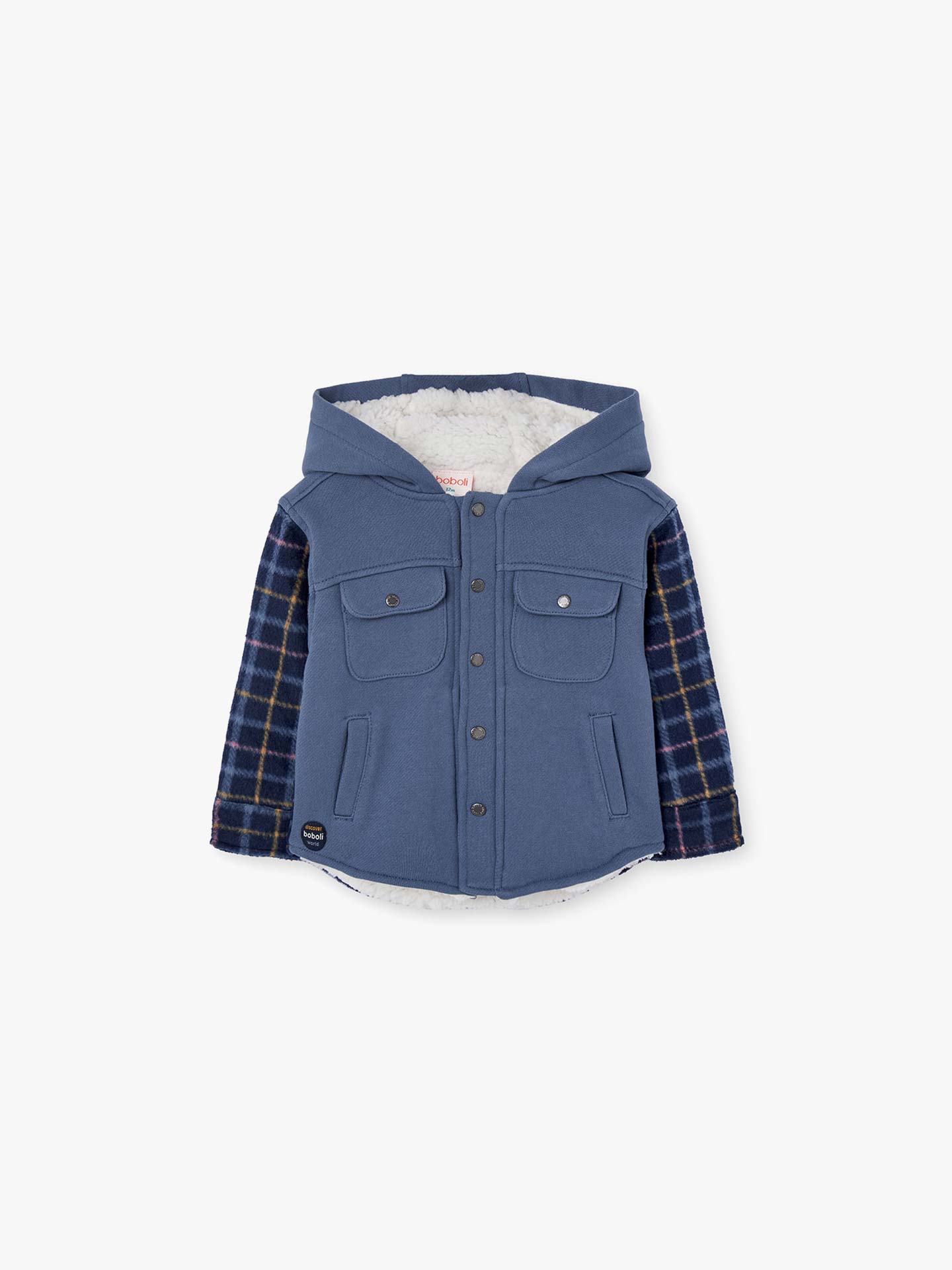 Casaco com Capuz e Padrão Xadrez