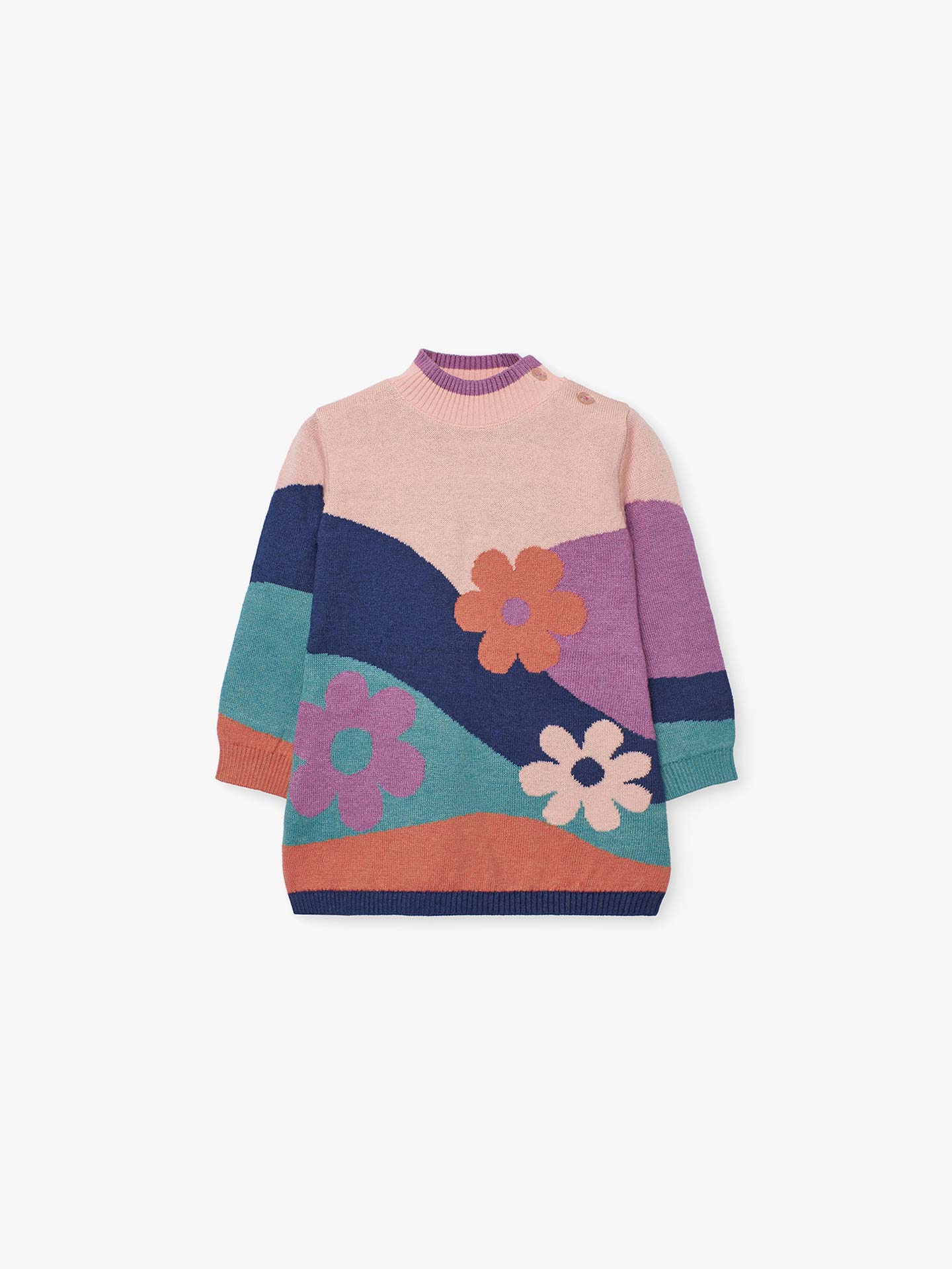 Vestido de Malha com Gola Alta