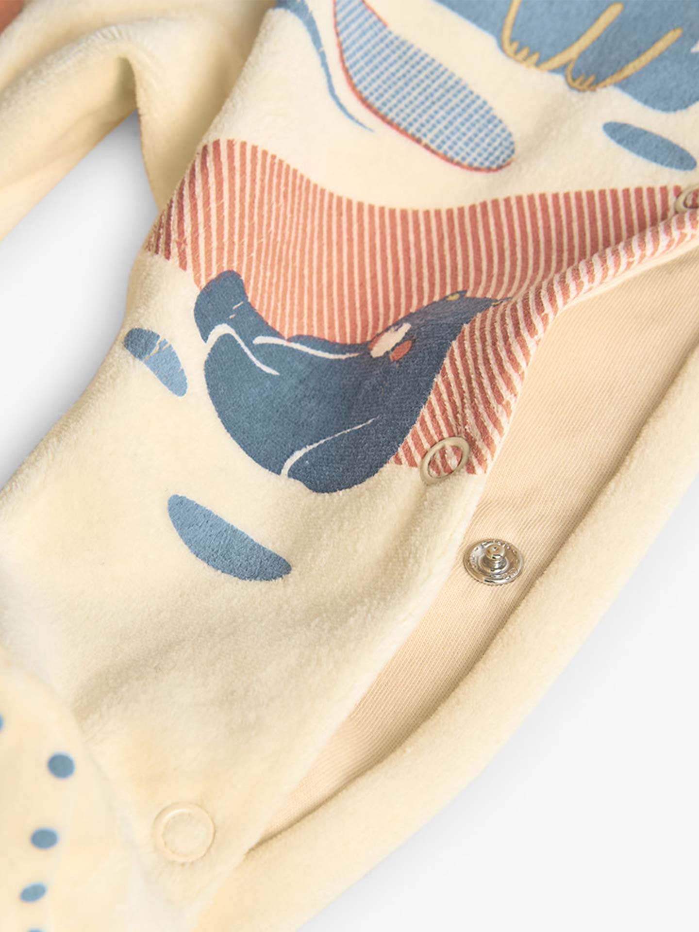 Babygrow em Veludo com Estampado de Animais do Ártico