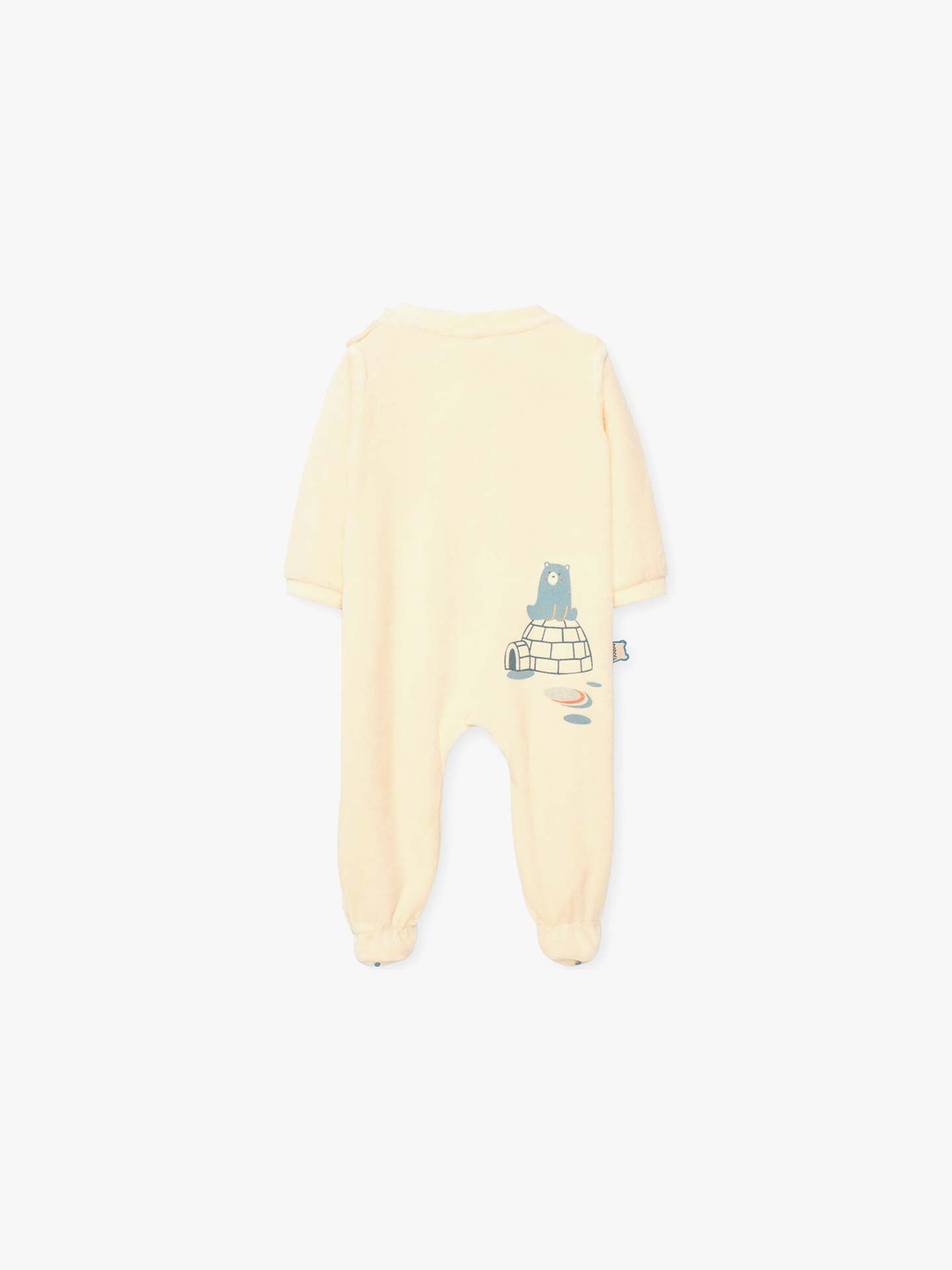 Babygrow em Veludo com Estampado de Animais do Ártico