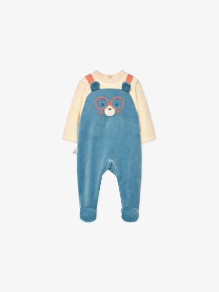 Babygrow de Veludo com Aplicao Urso