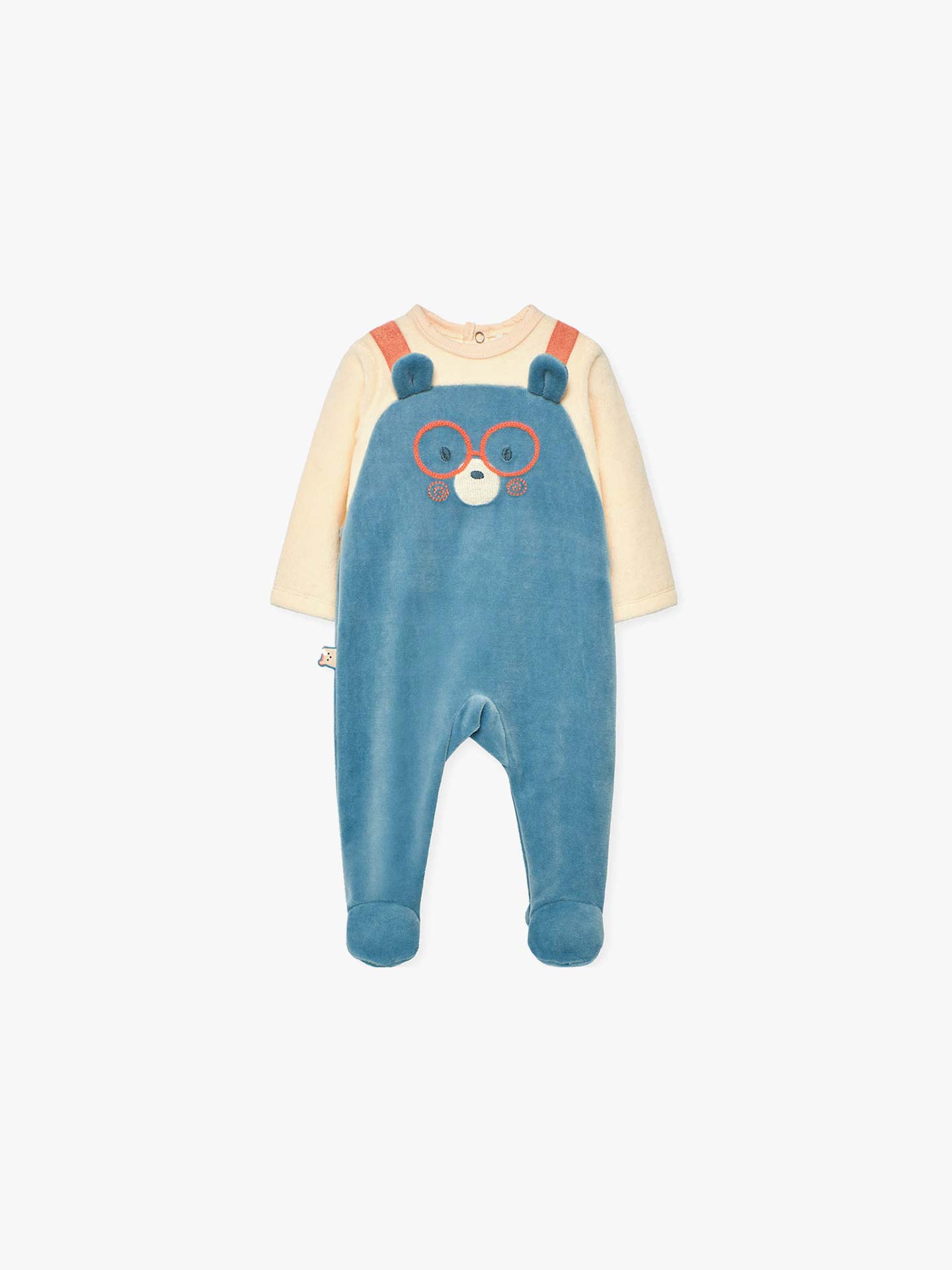 Babygrow de Veludo com Aplicação Urso