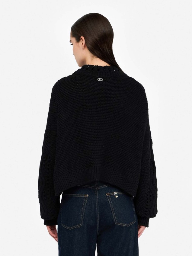 Camisola de Malha com Detalhes Vazados