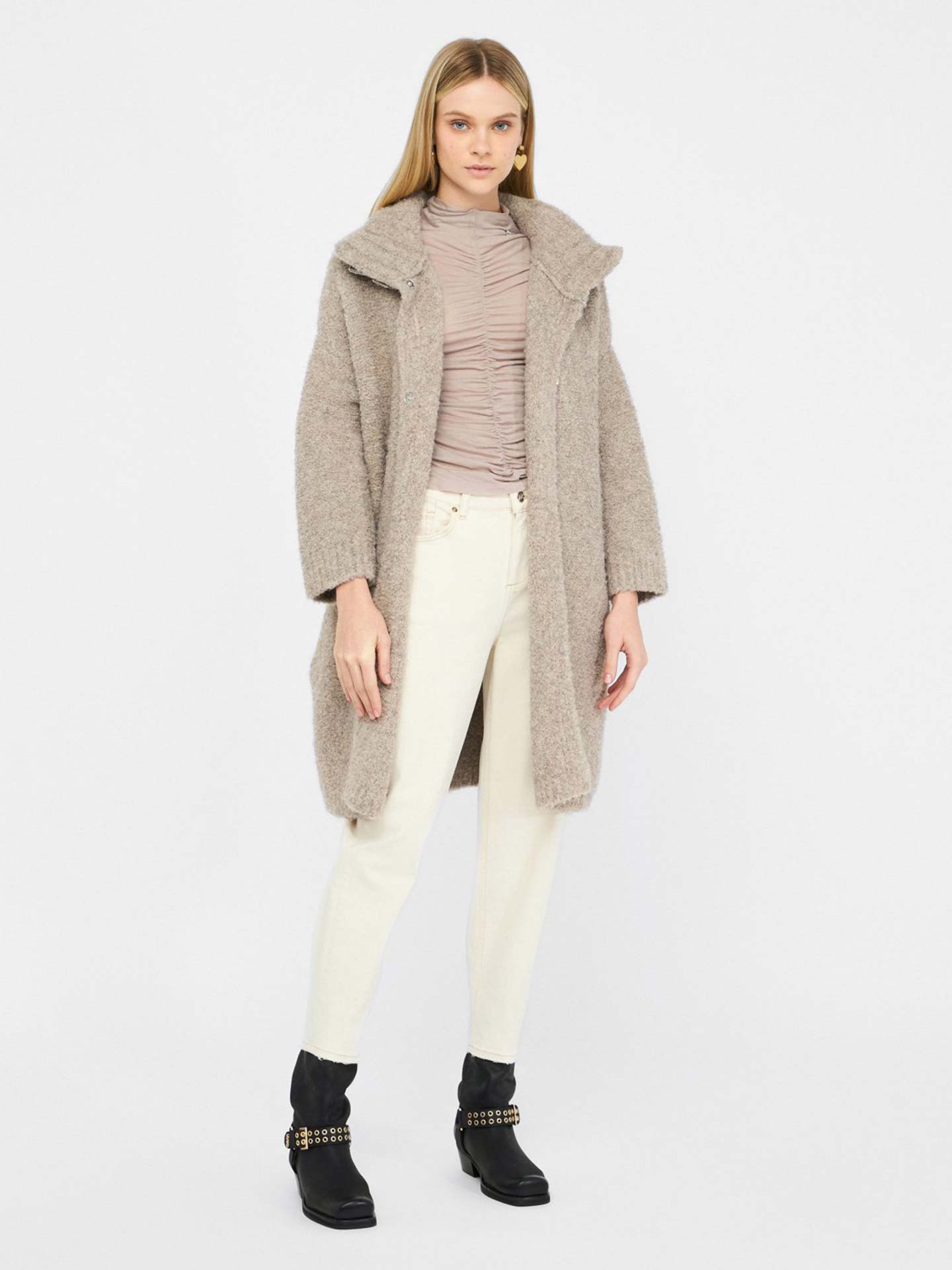 Casaco Comprido em Bouclé