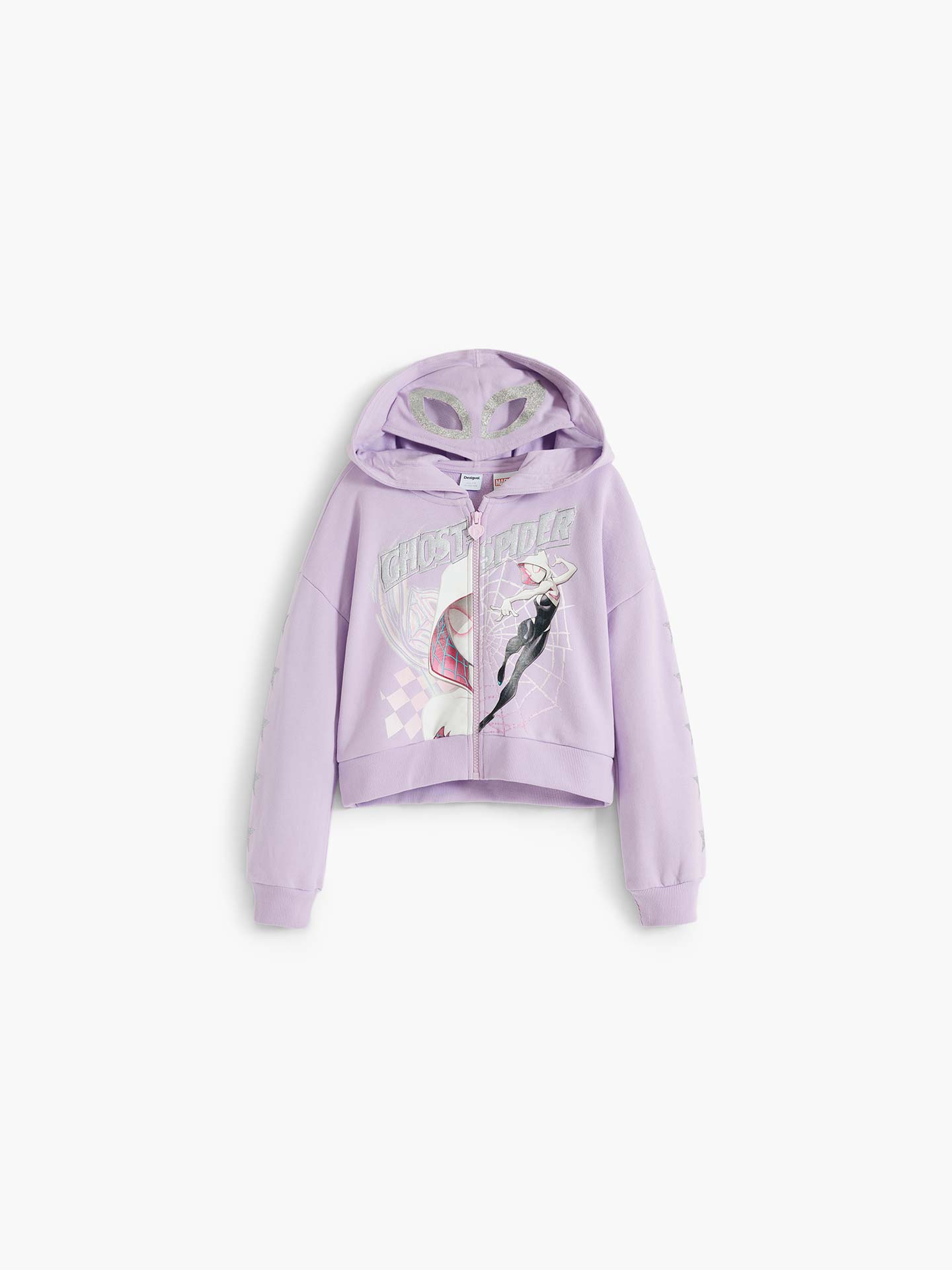 Casaco Cropped com Capuz Ghost Spider