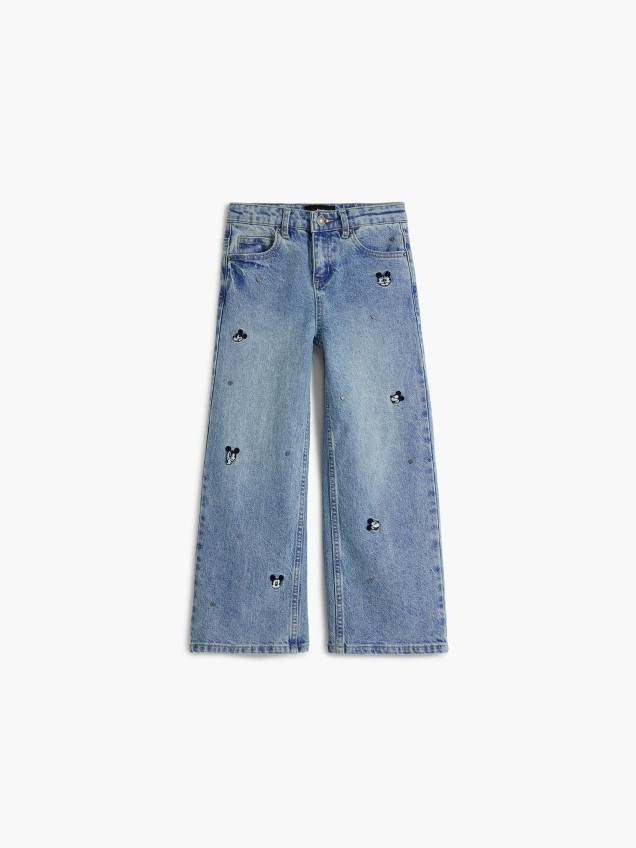 Calças de Ganga Wide Leg Mickey Mouse