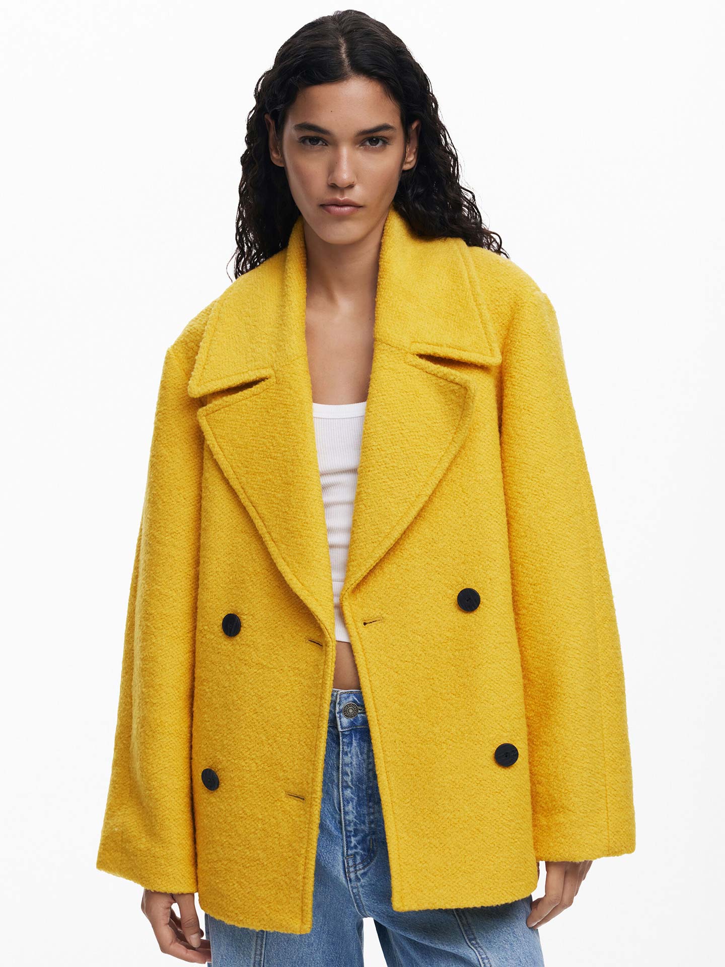 Casaco Curto com Gola de Lapela