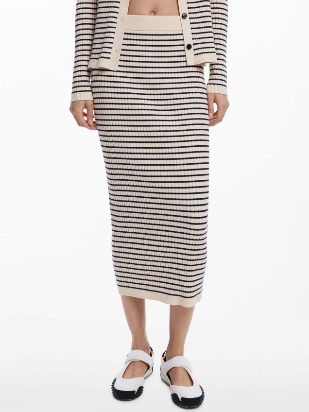 Saia Midi Malha Canelada