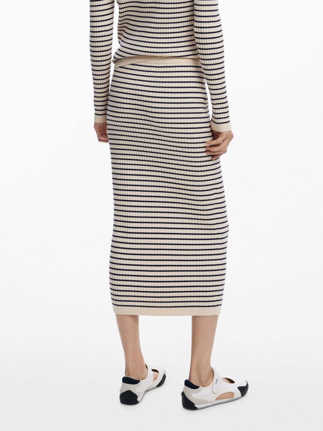 Saia Midi Malha Canelada