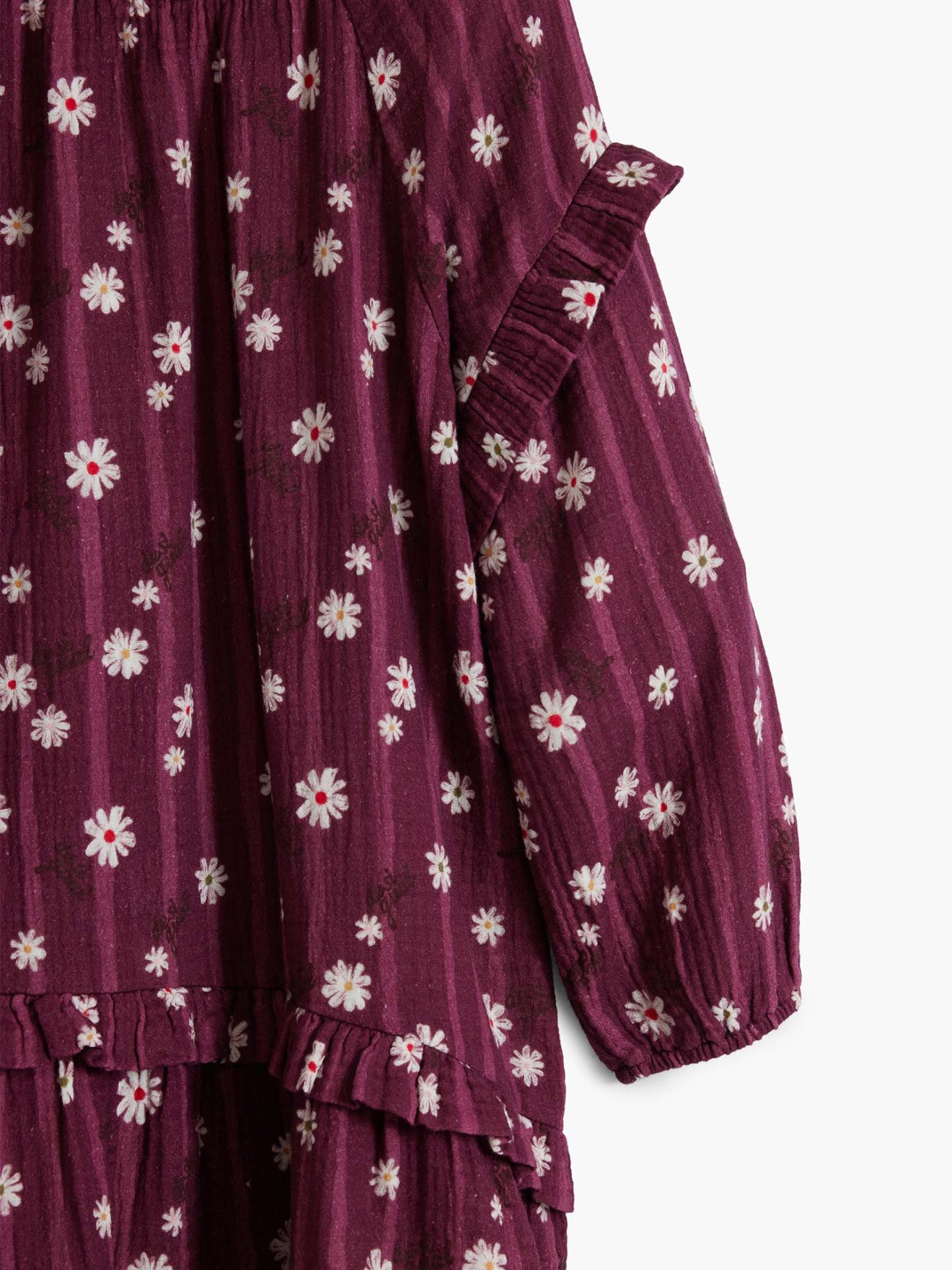 Vestido Curto com Estampado Floral e Folhos