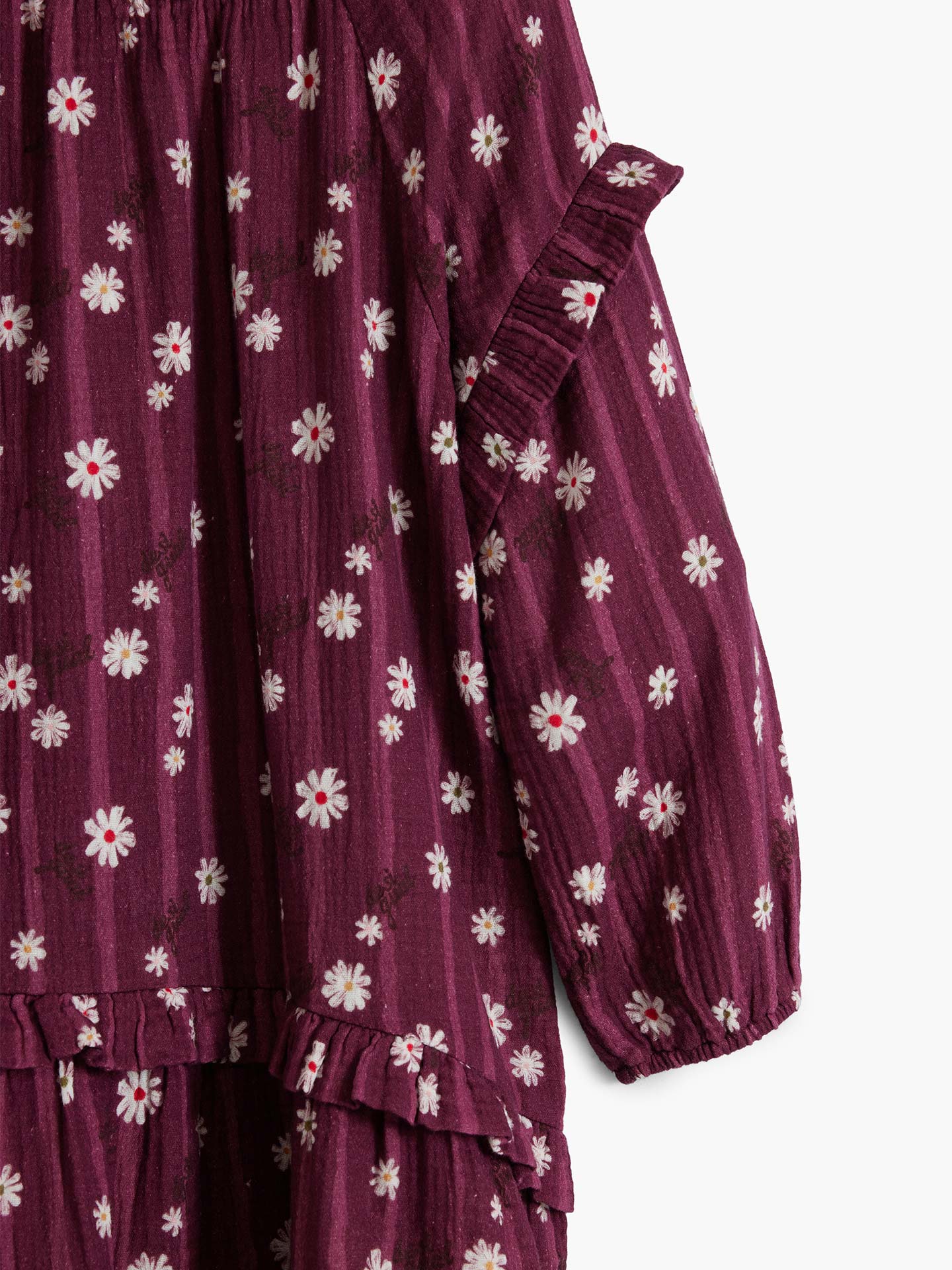 Vestido Curto com Estampado Floral e Folhos