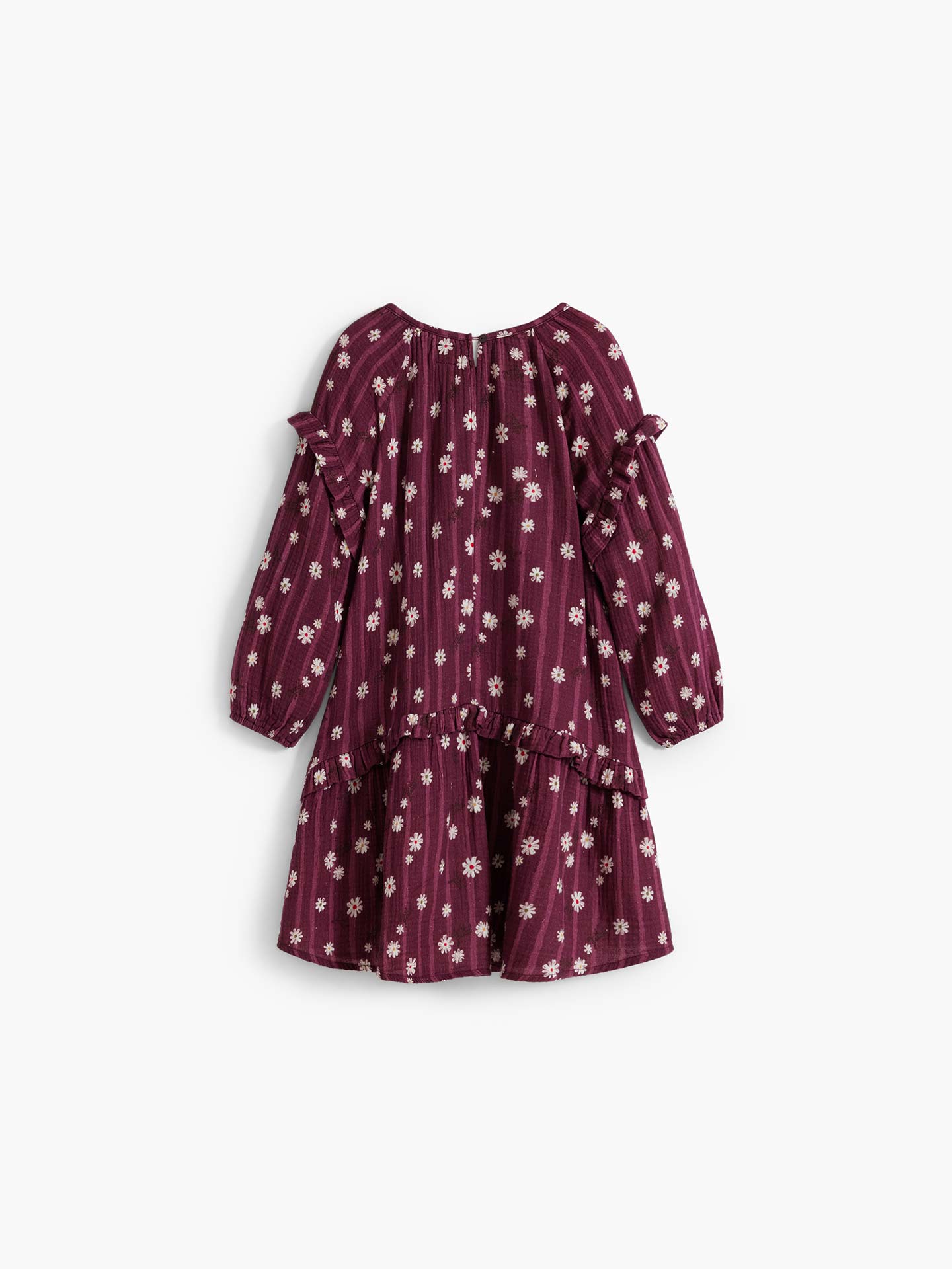 Vestido Curto com Estampado Floral e Folhos